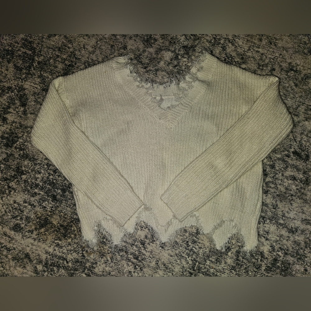 SHEIN Off-the-Shoulder Cream Sweater